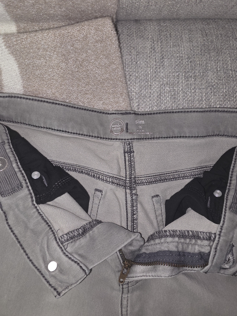 Wonder Nation Slim Boys Jeans - Size 16 Gray